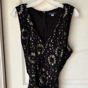Tommy Hilfiger Black lace overlay with Gold Flowers Dress